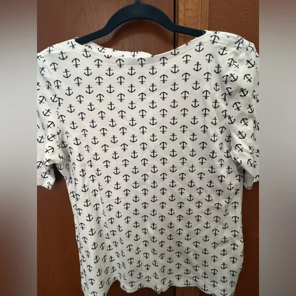 Anchor Print Boat Neck Tea Size M - Picture 5 of 6